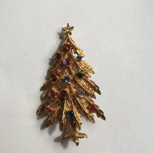 Rare Arthur Pepper signed Xmas tree gold tone brooch
